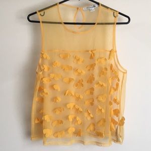 Sheet Yellow Top with Flowers